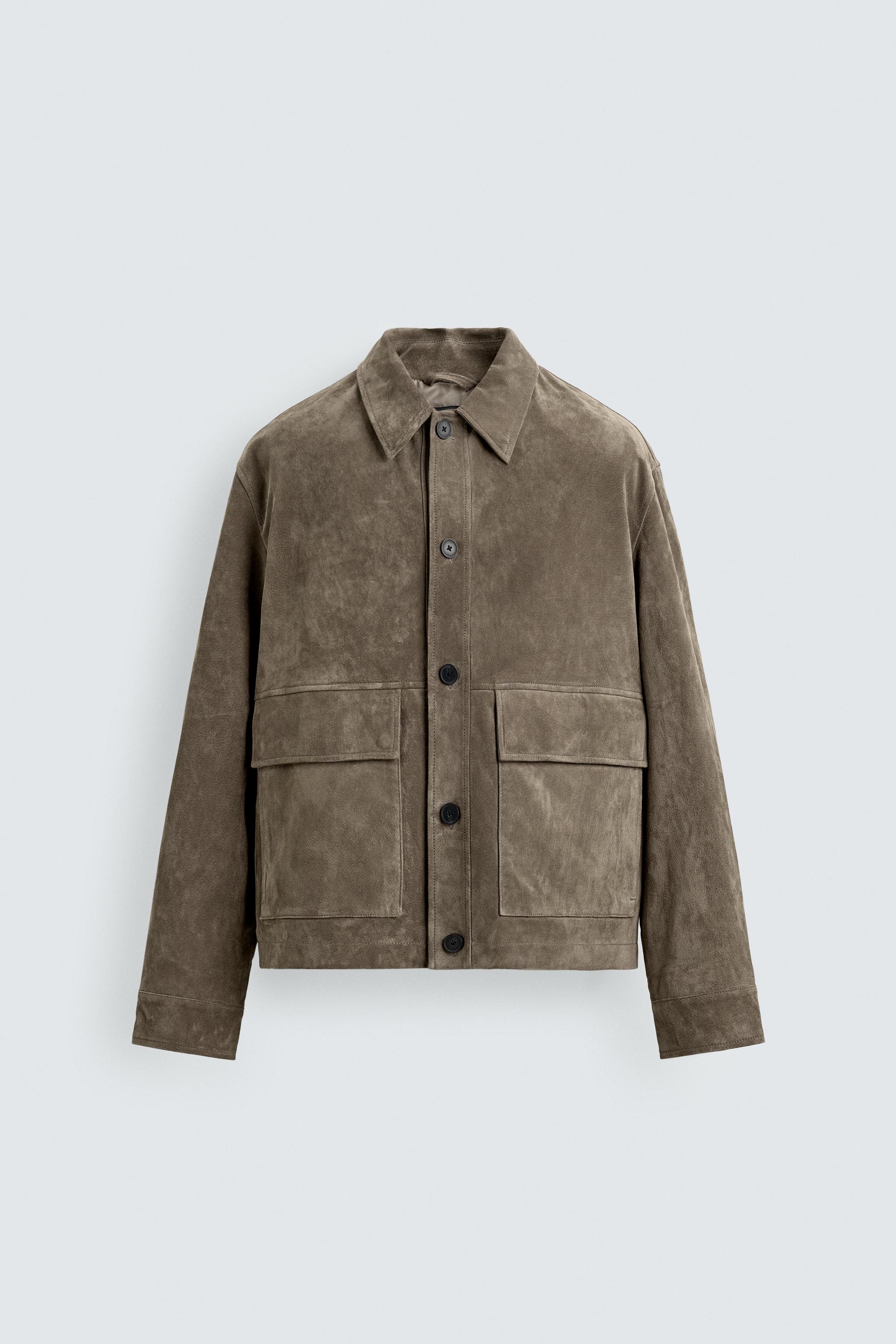 SUEDE CROPPED FIT OVERSHIRT